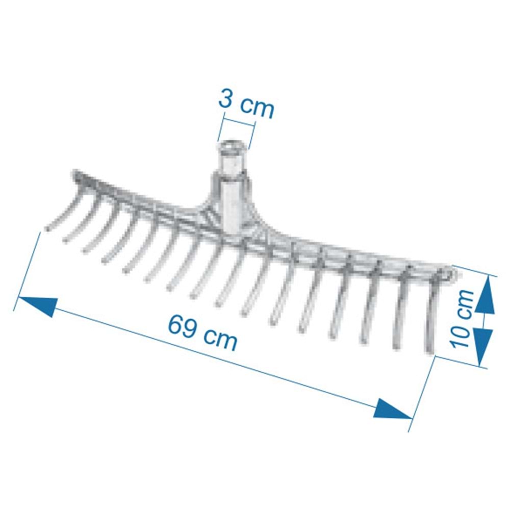 ORJİNAL PLASTİK TIRMIK 16 DİŞ 70 CM