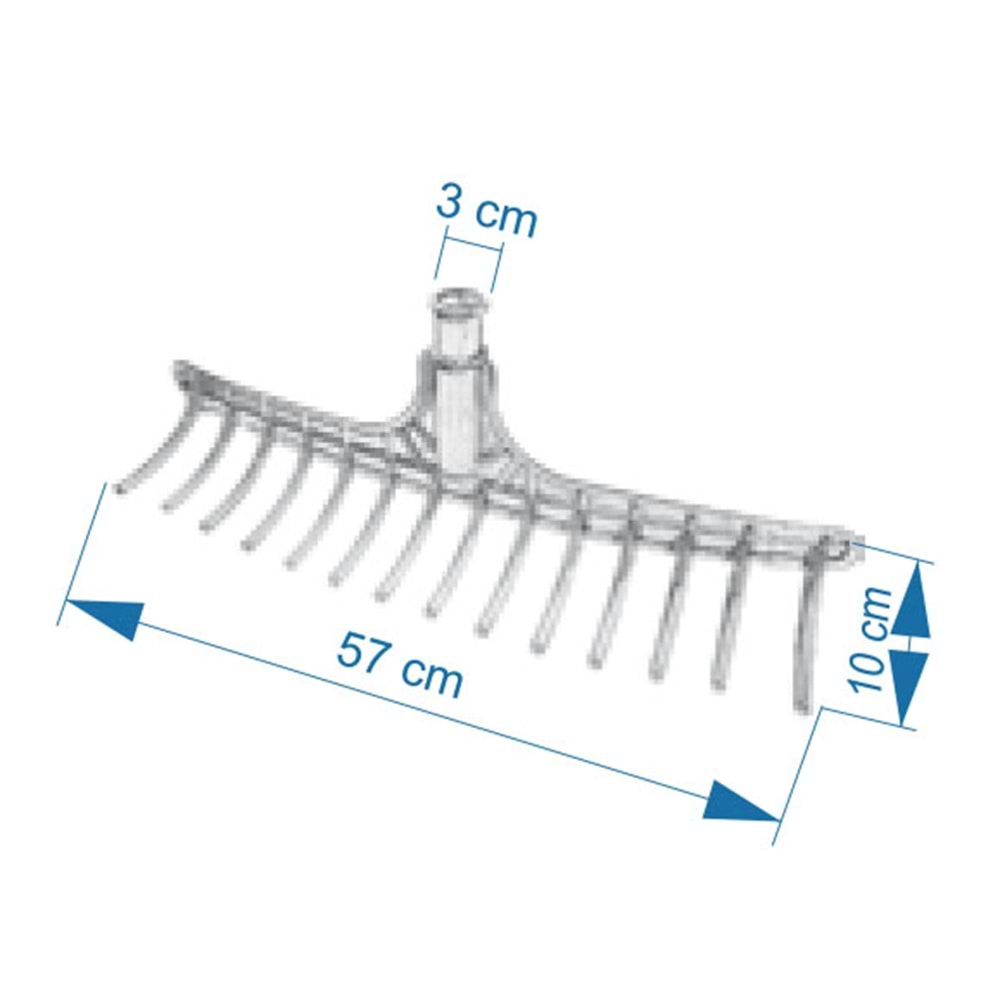 ORJİNAL PLASTİK TIRMIK 14 DİŞ 58 CM